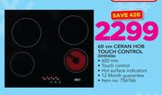 Defy 60cm Ceran Hob Touch Control DHD406