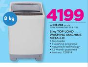 Defy 8Kg Top Load Washing Machine Metallic