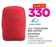 Kingsons 15.6" Evolution Red Laptop Backpack KS85333-R