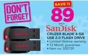 Sandisk Cruzer Blade 8GB USB 2.0 Flash Drive-Each