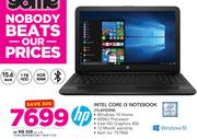 HP 15.6" Intel Core I3 Notebook 15-AY035NI