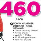 Black & Decker 500W Hammer Corded Drill KR504-QS