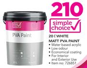 Simple Choice White Matt PVA Paint-20Ltr