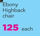 Antracite Ebony Highback Chair-Each