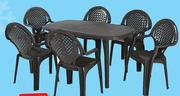 Antracite Ebony Oval 6 Seater Table