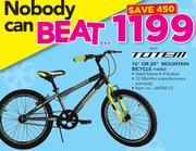 Totem 16" Or 20" Mountain Bicycle 16583-Each