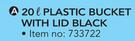20Ltr Plastic Bucket With Lid (Black)