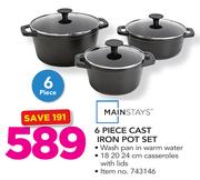 Mainstays 6 Piece Cast Iron Pot Set