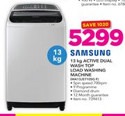 Samsung 13Kg Active Dual Wash Top Load washing Machine WA13J5710SG F