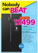 Hisense 670Ltr Side By Side Fridge H670SMI-WD
