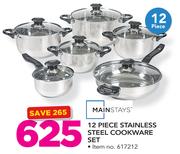 Mainstays 12 Piece Stainless Steel Cookware Set