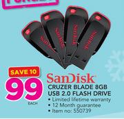 Sandisk Cruzer Blade 8GB USB 2.0 Flash Drive-Each