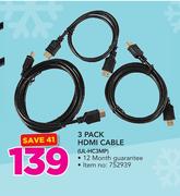 3 Pack HDMI Cable UL-HC3MP