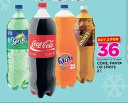 Coke, Fanta Or Sprite-2 x 2Ltr