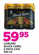 Carling Black label 6 Pack Can-500ml