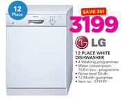 LG 12 Place White Dishwasher