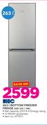 KIC 263Ltr Bottom Freezer Fridge KBF 525 1 ME