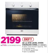 Defy 60cm Eye Level Oven Stainless Steel S S DBO461