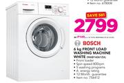 Bosch 6Kg Front Load Washing Machine White WAB16061ZA