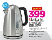 Brabantia 1.7Ltr Stainless Steel Kettle BBEK 1007S