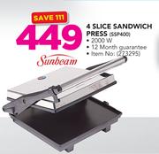 Sunbeam 4 Slice Sandwich Press SSP400