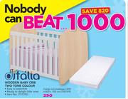 Ditalia Wooden Baby Crib Two Tone Colour