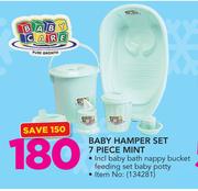 Baby Hamper Set 7 Piece Mint With Includes Bath Nappy Bucket Feeding Set Baby Potty