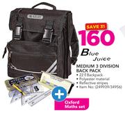 Blue Juice Medium 3 Division Backpack With Plus Oxford Maths Set