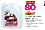 Shield Splash Car & Wax Shampoo-5Ltr