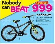 Totem 16" Or 20" Mountain Bicycle-Each