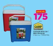 Campmaster Cooler Box 26Ltr Red Or Blue-Each