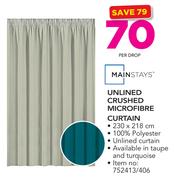 Mainstays Unlined Crushed Microfibre Curtain-Per Drop