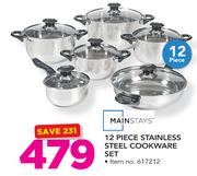 Mainstays 12 Piece Stainless Steel Cookware Set