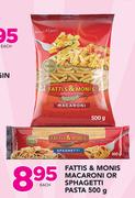 fatti's & Moni's Macaroni Or Spaghetti Pasta-500g Each