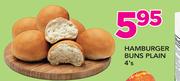 Hamburger Buns Plain-4's