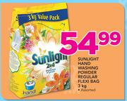 Sunlight Hand Washing Powder Regular Flexi Bag-3Kg