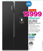 Hisense 670Ltr Side By Side Fridge Black H670SMI-WD