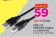 Ultra-Link USB 2.0 Printer Cable UL-AMBM20200