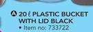 20Ltr Plasti Bucket With Lid Black