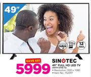 Sinotec 49" Full HD LED TV With DVB-T2