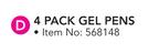 Simple Choice 4 Pack Gel Pens