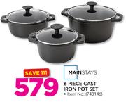 Mainstays 6 Piece Cast Iron Pot Set