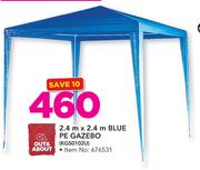 Out & About 2.4m X 2.4m Blue PE Gazebo KGS0102U