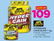 Hypergain Chocolate, Vanilla Or Strawberry-1Kg Each