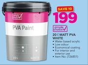Simple Choice Matt PVA White-20Ltr