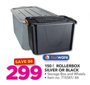 Nu Ware 150Ltr Rollerbox Silver Or Black-Each