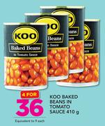 Koo Baked Beans In Tomato Sauce-4x410g