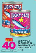 Lucky Star Pilchards In Tomato Or Hot Chilli Sauce-3x215g