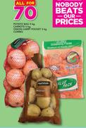 Potato Bag 4Kg, Carrots 5Kg, Onion Carry Pocket 3Kg Combo