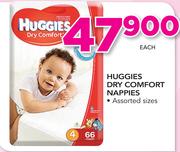 Huggies Dry Comfort Nappies In Assorted Sizes-Each